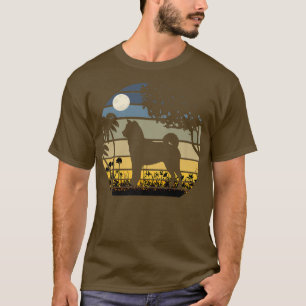 T-shirt Shiba Inu dans un champ de fleurs Lune Nuit742