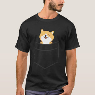 T-shirt Shiba Inu Dans Une Poche De Poche Shiba Inu