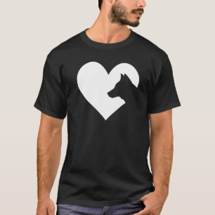 T-shirt Shiba Inu Dog Heart Silhouette - Shiba Inu