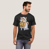 T-shirt Shiba Inu Ghost Dog Halloween (Devant entier)