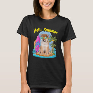 T-shirt Shiba Inu Hello Summer Chien Vacation 2022