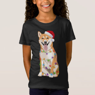 T-Shirt Shiba Inu illuminations de Noël Amoureux des chien