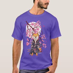 T-shirt Shiba Inu Japonaise Esthétique Sakura Cerise Bloss