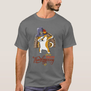 T-shirt Shiba Inu jeton de cristal de pièce Dabbing Turqui