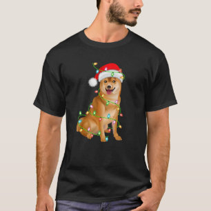 T-shirt Shiba Inu Lover Xmas Éclairage Santa Hat Shiba Inu