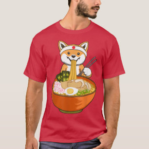 T-shirt Shiba Inu Mange Ramen Noodle Cute Kawaii Japonais 