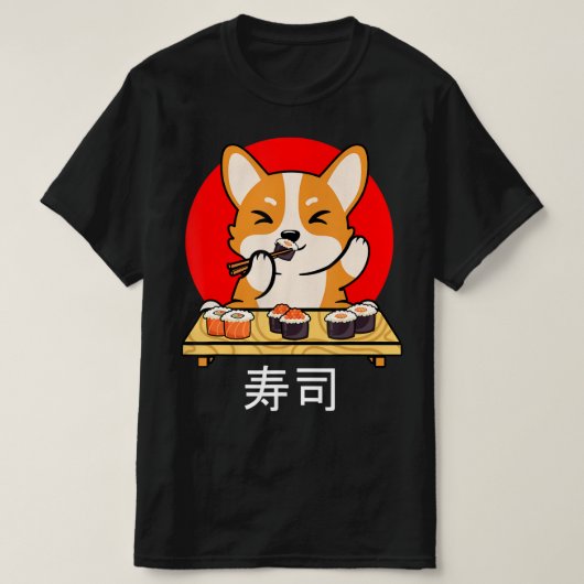 T-shirt Shiba Inu mange Sushi Kawaii Neko Cadeau Anime (Design devant)