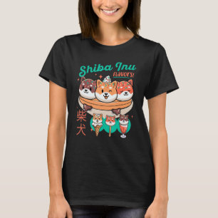 T-shirt Shiba Inu mignon chien en crème glacée