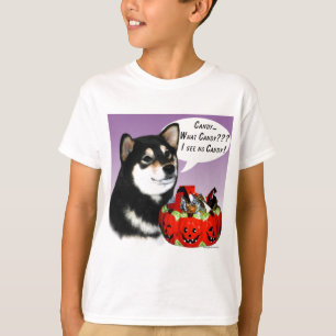 T-shirt Shiba Inu (noir) Bonbons d'Halloween