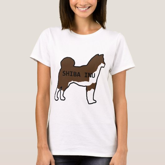 T-shirt Shiba Inu nom silhouette rouge sésame (Devant)