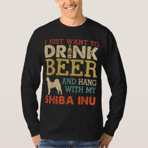 T-shirt Shiba Inu Papa Boit De La Bière Hang Avec Chien Dr