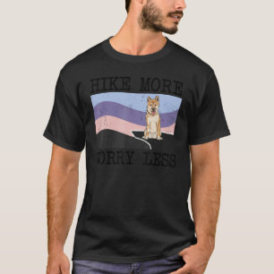 T-shirt Shiba Inu Randonnée Plus Inquiète Moins Graphique 