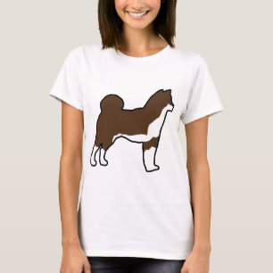 T-shirt Shiba Inu silhouette rouge sésame