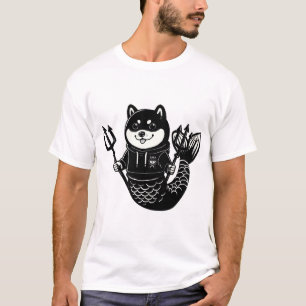T-shirt Shiba Inu sirène avec tridents