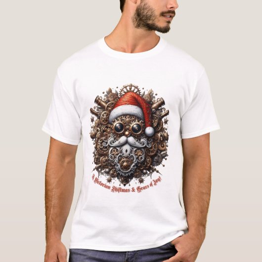 T-shirt Shiftmas victoriens : engrenages, vapeur et glaces (Devant)