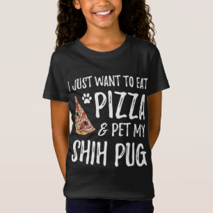 T-Shirt Shih carlin Amoureux des chiens Pizza Funny Chien