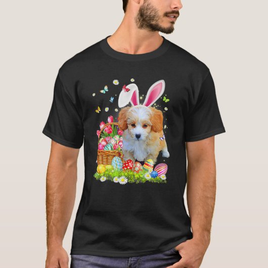 T-shirt Shih Poo Dog Ear Easter Eggs Funny Easter Day (Devant)