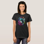 T-shirt Shih Tzu Astronaut Dog in Outer Space Cosmic Plane (Devant entier)