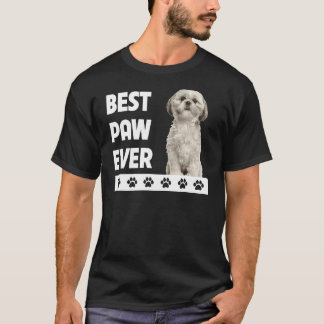 T-shirt Shih Tzu Chien Papa Fête des pères Meilleure Paw J
