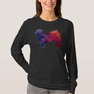 T-shirt Shih Tzu Chien race Silhouette Motif géométrique E