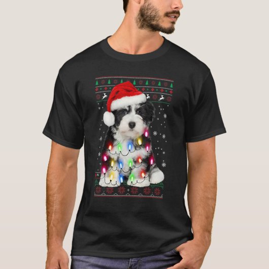 T-shirt Shih Tzu Christmas Sweater Tree Lights Shih Tzu Ch (Devant)