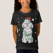 T-Shirt Shih Tzu Enveloppé Dans Le Chien De Noël (Devant)