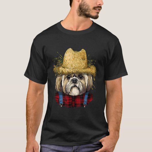 T-shirt Shih Tzu Fermier Agriculture Rancher Animal de com (Devant)