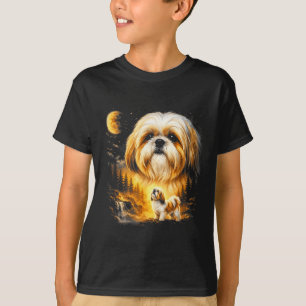 T-shirt Shih tzu hurlant à la lune vintage 90s drôle de ch