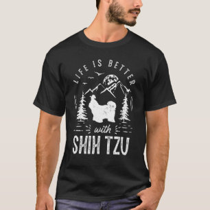 T-shirt Shih Tzu Life Better Maman Papa Chien