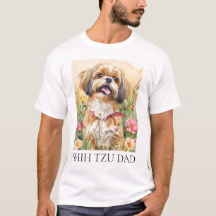 T-shirt Shih Tzu Portrait Art - Mur de chien mignon Décor