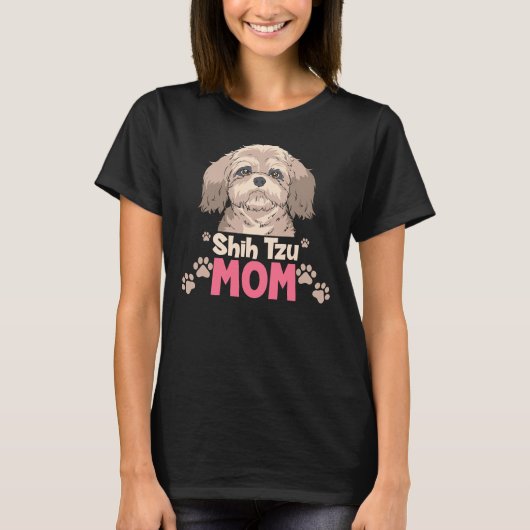 T-shirt Shih Tzu Shih Tzu Maman (Devant)