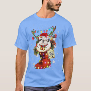T-shirt Shih Tzu Xmas Boot Noël Sock hiver neige