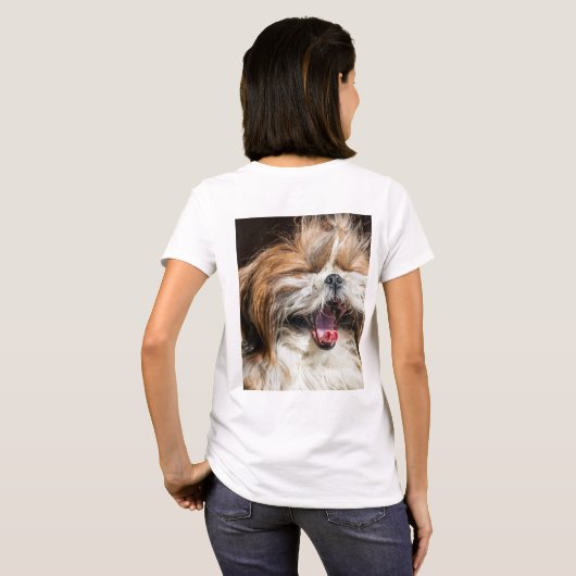 T-shirt Shih tzu yawning laughing smile text customize (Dos entier)
