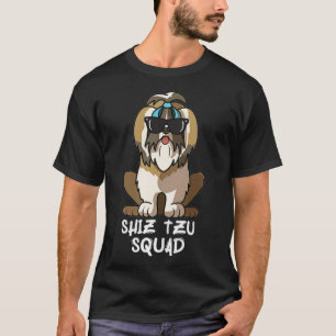 T-shirt Shih zu Squad Avec Lunettes de soleil Drôle Chien