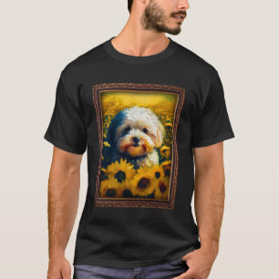 T-shirt Shihpoo Peinture Tournesol Fleur Maman Femmes Flor
