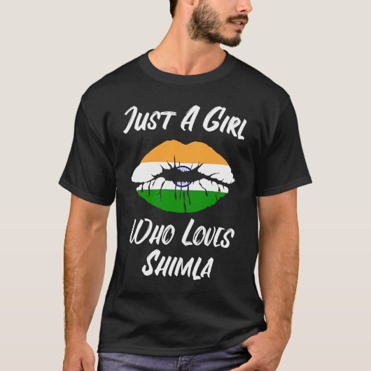 T-shirt Shimla lips mouth love Indian flag (Devant)
