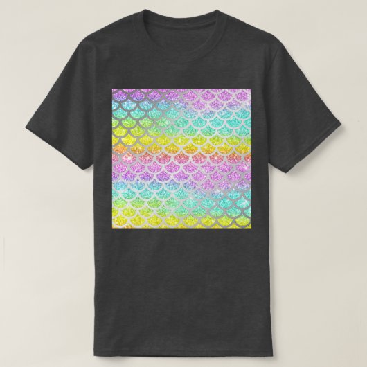T-shirt Shimmery Rainbow Glitter Mermaid Scales 19 (Design devant)