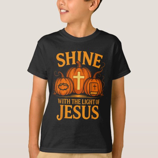 T-shirt Shine With The Light Of Jesus Christian Halloween (Devant)