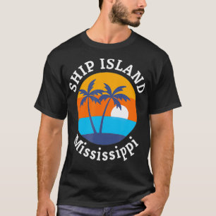 T-shirt Ship Island Beach Mississippi Vacances d'été Souv