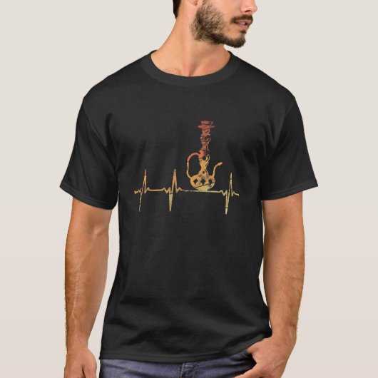 T-shirt Shisha Heartbeat Cadeau Retro Hookah (Devant)