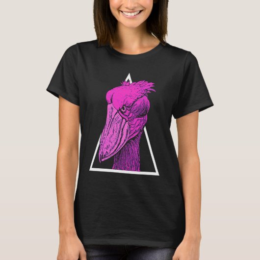 T-shirt Shoebill Bird Animal Colorful Vaporwave (Devant)