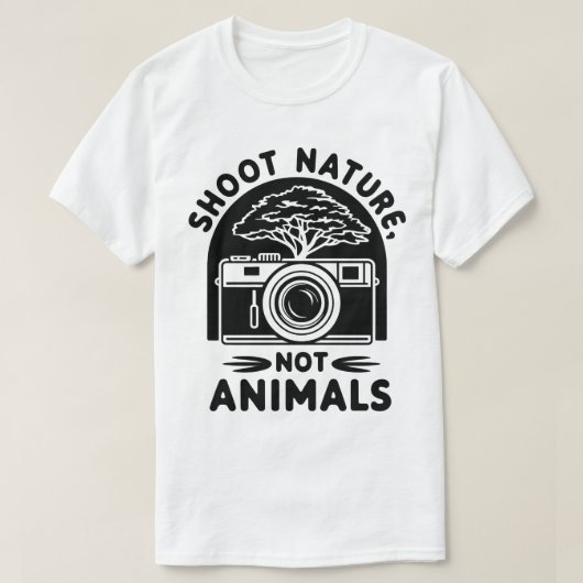 T-shirt Shoot Nature Pas Animaux Conception de caméra (Design devant)