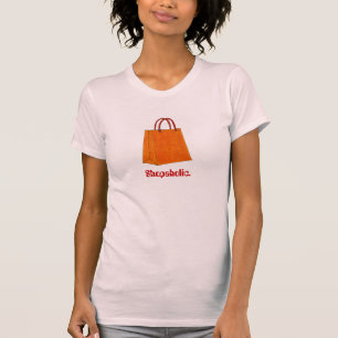 T-shirt Shopaholic Orange Shopping Bag Fashionista Tee