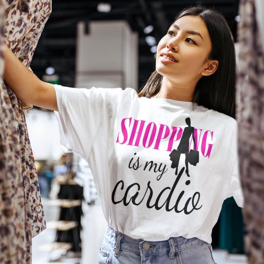 T-shirt Shopping Est Mon Cardio Graphic Print (v1)