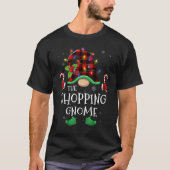 T-shirt Shopping Gnome Buffalo Plaid Matching Famille Chri (Devant)