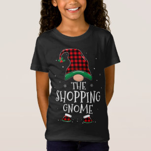 T-Shirt Shopping Gnome Xmas Famille Correspondance Plaid C