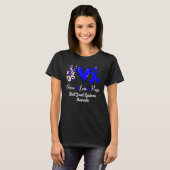 T-shirt Short Bowel Syndrome Awareness Peace Love Hope Blu (Devant entier)