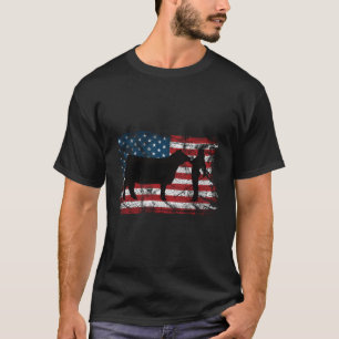 T-shirt Show Cattle American Patriotique Usa Drapeau Fun C