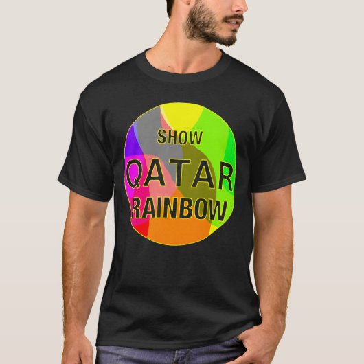 T-shirt Show Qatar rainbow retro (Devant)