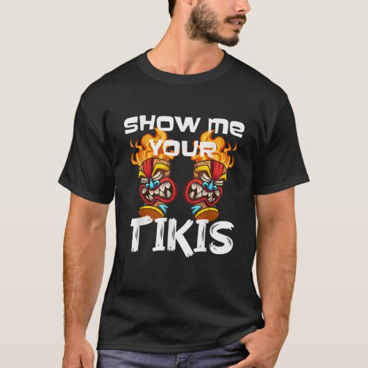 T-shirt Shows Me Your Aloha Tiki Springs Break Men Tiki Ba (Devant)
